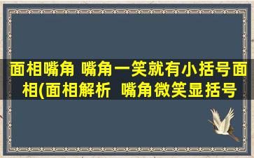 面相嘴角 嘴角一笑就有小括号面相(面相解析  嘴角微笑显括号  面相学说简介)